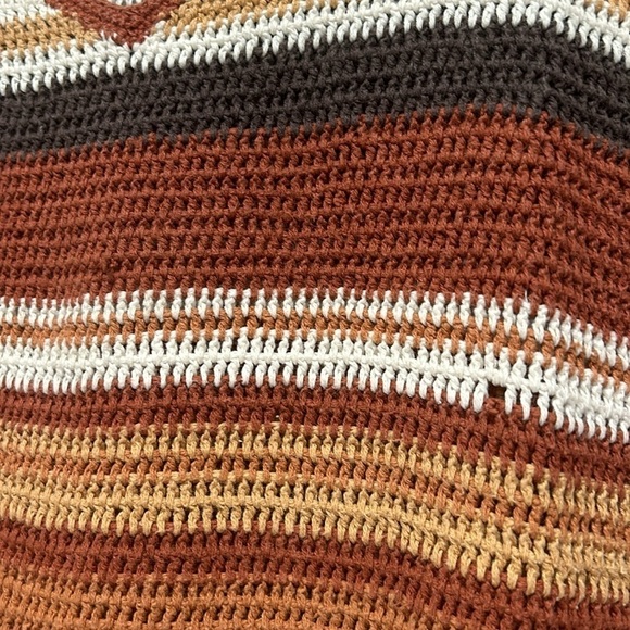 Avenue women’s plus size crochet open knit short sleeve top pumpkin spice 3X - Picture 5 of 8